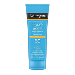 Neutrogena Hydro Boost Moisturizing Water Gel Sunscreen Lotion with Broad Spectrum SPF 50, Water-Resistant & Non-Greasy Hydrating Sunscreen Lotion, Oil-Free, 3 fl. oz