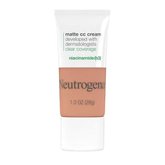 Neutrogena Clear Coverage Flawless Matte CC Cream, Full-Coverage Color Correcting Cream Face Makeup with Niacinamide (b3), Hypoallergenic, Oil Free & Fragrance Free, Fawn, 1 oz