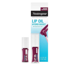 Neutrogena Hydro Boost Tinted Lip Oil with Hyaluronic Acid, Hydrating and Nourishing Lip Oil for Fuller Looking Lips, Radiant Raspberry, .2 fl. Oz