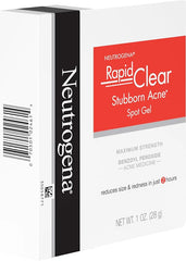 Neutrogena Rapid Clear Stubborn Acne Spot Treatment Gel, Maximum Strength 10% Benzoyl Per-oxide Treatment Medication for Acne Prone Skin, Pimple Cream Reduces Size & Redness, 1 oz