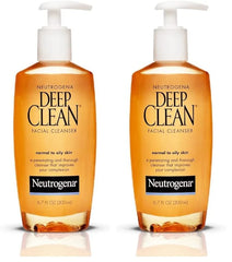 Neutrogena Deep Clean Daily Facial Cleanser with Beta Hydroxy Acid for Normal to Oily Skin,Alcohol-Free,Oil-Free & Non-Comedogenic,6.7 fl. oz,(Pack of 2)
