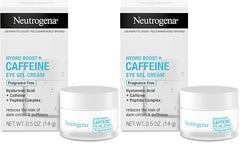 Neutrogena Hydro Boost + Eye Cream for Dark Circles & Puffiness,Under Eye Cream with Caffeine,Hyaluronic Acid and Peptides,Fragrance Free,0.5 oz,(Pack of 2)