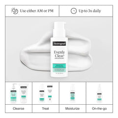 Neutrogena Evenly Clear Acne Exfoliant with Salicylic Acid & Mandelic Acid, Multi-Acid Face Exfoliating Treatment Serum Visibly Fade the look of Post-Acne Marks for A Smooth, Even Skin Tone, 1 fl. oz