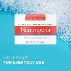 Neutrogena Facial Cleansing Bar Treatment for Acne-Prone Skin, Non-Medicated & Glycerin-Rich Hypoallergenic Formula with No Detergents or Dyes, 3.5 oz (Pack of 6)