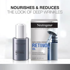 Neutrogena Rapid Wrinkle Repair Retinol Face Oil, Daily Anti-Aging Face Serum to Fight Fine Lines, Deep Wrinkles, & Dark Spots, 1.0 fl. oz,(Pack of 2)