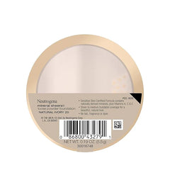 Neutrogena Mineral Sheers Loose Powder Makeup Foundation Lightweight Face Makeup Sheer to Medium Buildable Coverage-Sensitive Skin Foundation with Vitamin A, C, & E, Natural Ivory 20,19 oz (Pack of 2)