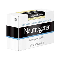 Neutrogena Original Transparent Facial Cleansing Bar, Fragrance-Free Glycerin Face Wash Bar Soap for Gentle Daily Cleansing, Hypoallergenic & Dye-Free Pure Facial Soap, 3.5 oz