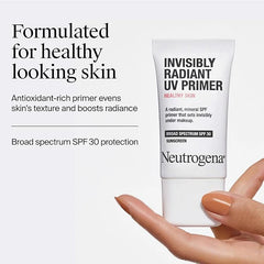 Neutrogena Healthy Skin Invisibly Radiant UV Face Primer with SPF 30, Mineral Sunscreen Makeup Primer, Broad Spectrum SPF 30, Suitable for All Skin Types, 1 fl. oz