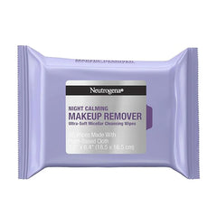 Neutrogena Makeup Remover Night Calming Cleansing Towelettes, Disposable Nighttime Face Wipes to Remove Dirt, Oil & Makeup, 25 ct