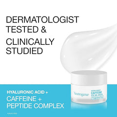 Neutrogena Hydro Boost + Eye Cream for Dark Circles & Puffiness,Under Eye Cream with Caffeine,Hyaluronic Acid and Peptides,Fragrance Free,0.5 oz,(Pack of 2)