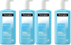 Neutrogena Hydro Boost Body Gel Cream,Hydrating Body Lotion with Hyaluronic Acid for Sensitive Skin,Fragrance-Free Hyaluronic Acid Moisturizer,16 oz,(Pack of 4)