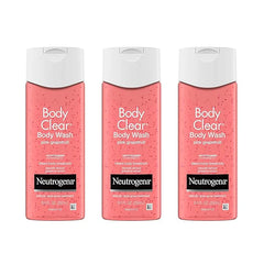 Neutrogena Body Clear Acne Body Wash Pink Grapefruit - Salicylic Acid Formula for Breakout Treatment, Exfoliating Cleanser for Clear Skin, 8.5 fl. oz. Bottle, 3-Pack