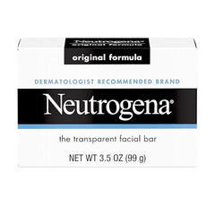 Neutrogena Original Amber Bar Facial Cleansing Bar with Glycerin, Clean-Rinsing, Transparent Face Soap, Free of Harsh Detergents, & Dyes, 3.5 oz
