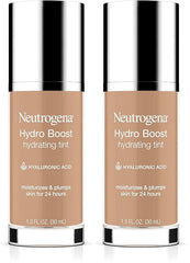 Neutrogena Hydro Boost Hydrating Tint with Hyaluronic Acid, Lightweight Water Gel Formula, Moisturizing, Oil-Free & Non-Comedogenic Liquid Foundation Makeup, 40 Nude Color, 1.0 fl. oz (Pack of 2)