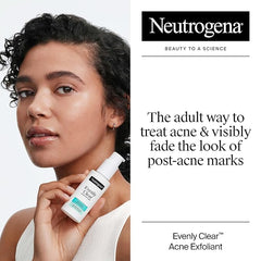 Neutrogena Evenly Clear Acne Exfoliant with Salicylic Acid & Mandelic Acid, Multi-Acid Face Exfoliating Treatment Serum Visibly Fade the look of Post-Acne Marks for A Smooth, Even Skin Tone, 1 fl. oz
