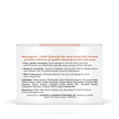 Neutrogena Facial Cleansing Bar Treatment for Acne-Prone Skin, Non-Medicated & Glycerin-Rich Hypoallergenic Formula with No Detergents or Dyes, 3.5 oz (Pack of 2)