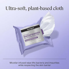 Neutrogena Makeup Remover Night Calming Cleansing Towelettes, Disposable Nighttime Face Wipes to Remove Dirt, Oil & Makeup, 25 ct