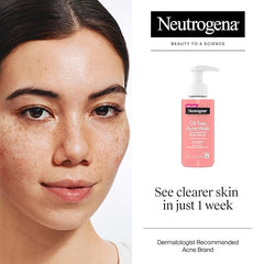 Neutrogena Oil-Free Pink Grapefruit Pore Cleansing Acne Wash and Daily Liquid Facial Cleanser with 2% Salicylic Acid Acne Medicine and Vitamin C, 6 fl. oz, 3 Pack