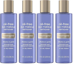 Neutrogena Oil-Free Eye Makeup Remover & Cleanser,Gentle & Non-Greasy Makeup Remover for Waterproof Mascara,8 fl. Oz,(Pack of 4)