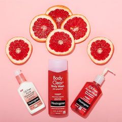 Neutrogena Body Clear Acne Body Wash Pink Grapefruit - Salicylic Acid Formula for Breakout Treatment, Exfoliating Cleanser for Clear Skin, 8.5 fl. oz. Bottle, 3-Pack