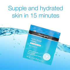 Neutrogena Hydro Boost Hydrating 100% Hydrogel Sheet Mask for Face, Moisturizing Gel Face Mask with Hyaluronic Acid for Dry Skin, Gentle, Non-Comedogenic, 1 oz