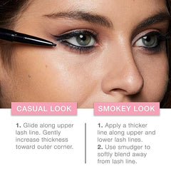 Neutrogena Nourishing Eyeliner Pencil, Built-in Sharpener for Precise Application and Smudger for Soft Smokey Look, Luminous, Nonfading and Nonsmudging Cosmic Black 10, .01 oz