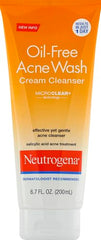 Neutrogena Oil-Free Acne Face Wash Cream Cleanser, 2% Salicylic Acid Acne Treatment, Daily Facial Cleanser for Acne-Prone Skin, 6.7 fl. oz (Pack of 2)