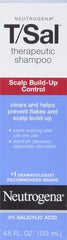 Neutrogena T/Sal Therapeutic Dandruff Shampoo, Scalp Build-Up Control, 3% Salicylic Acid,Psoriasis Treatment, Seborrheic Dermatitis Shampoo, Clears Flakes, Fragrance Free, 4.5 fl oz (Pack of 2)