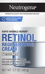 Neutrogena Rapid Wrinkle Repair, Retinol Face Moisturizer, Daily Anti-Aging Neck & Face Cream with Hyaluronic Acid, Retinol Cream, Fragrance-Free, Fades Fine Lines, Wrinkles and Dark Spots, 1.7 oz
