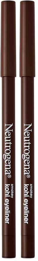 Neutrogena Smokey Kohl Eyeliner with Antioxidant Vitamin E, Water-Resistant & Smooth-Gliding Eyeliner Makeup, Dark Brown, 0.014 oz (Pack of 2)