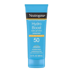 Neutrogena Hydro Boost Water Gel Sunscreen SPF 50, Oil‑Free Hydrating & Water‑Resistant Face & Body Sunscreen Lotion, Non‑Greasy, Broad Spectrum, Lightweight Moisturizer, 3 fl oz, Pack of 3