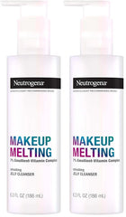 Neutrogena Makeup Melting Refreshing Jelly Cleanser, 7% Emollient-Vitamin Complex, Gentle Face & Eye Makeup Remover to Melt Stubborn Makeup, Cleanse & Condition Skin, Oil-Free, 6.3 fl. oz (Pack of 2)