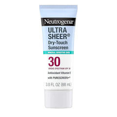 Neutrogena Ultra Sheer Dry-Touch Mineral Sunscreen For Face & Body, SPF 30 Broad-Spectrum UVA/UVB Protection, Titanium Dioxide & Zinc Oxide Sunscreen, Oxybenzone-Free, 3.0 fl. oz