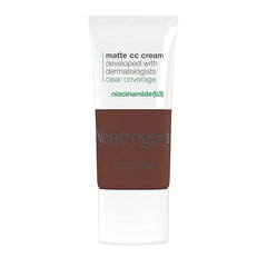 Neutrogena Clear Coverage Flawless Matte CC Cream, Full-Coverage Color Correcting Cream Face Makeup with Niacinamide (b3), Hypoallergenic, Oil Free & Fragrance Free, Sienna, 1 oz