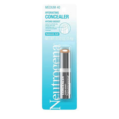 Neutrogena Hydro Boost Hydrating Concealer Stick, Oil-Free, Lightweight Cover-Up Makeup with Hyaluronic Acid Refreshes Dry Skin & Provides Buildable Coverage, 40 Medium, 0.12 Oz