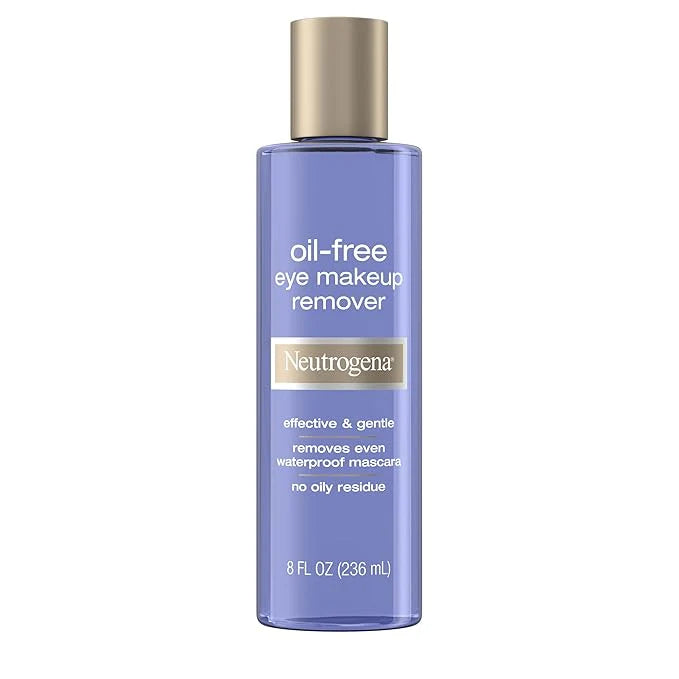 Neutrogena Gentle Oil-Free Eye Makeup Remover & Cleanser for Sensitive Eyes, Dissolves Waterproof Mascara, Non-Greasy Liquid Makeup Remover, Dermatologist & Ophthalmologist Tested, 8 fl. oz
