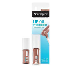 Neutrogena Hydro Boost Tinted Lip Oil with Hyaluronic Acid, Hydrating and Nourishing Lip Oil for Fuller Looking Lips, Mocha Mist, .2 fl. Oz