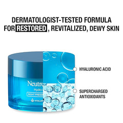 Neutrogena Hydro Boost Night Pressed Serum - with Hyaluronic Acid & Antioxidants, Hydrating Face Moisturizer that Restores & Revitalizes Skin Overnight, for Normal to Extra Dry Skin, 1.7 oz