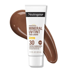 Neutrogena Purescreen+ Tinted Sunscreen for Face with SPF 30, Broad Spectrum Mineral Sunscreen with Zinc Oxide and Vitamin E, Water Resistant, Fragrance Free, Deep, 1.1 fl oz