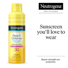 Neutrogena Beach Defense Sunscreen Spray SPF 30, Hawaii Reef Act 104 Compliant, Octinoxate & Oxybenzone Free, Broad Spectrum, Fast Absorbing & Lightweight, Face and Body Sunscreen, 6.5 Oz