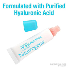 Neutrogena Hydro Boost Hydrating Lip Sleeping Mask with Hyaluronic Acid,Clear Overnight and Daily Moisturizing Treatment for Very Dry Lips,Fragrance Free Squeeze Tube Lip Balm,0.35 oz,(Pack of 2)