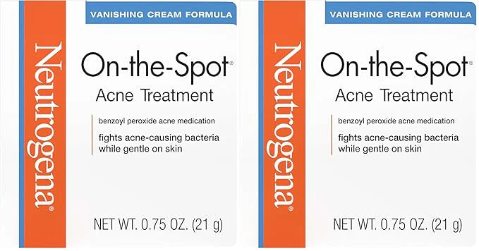 Neutrogena Acne Treatment with Benzoyl Peroxide | Gel | For Face | 0.75 oz | Pack of 2