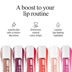 Neutrogena Hydro Boost Tinted Lip Oil with Hyaluronic Acid, Hydrating and Nourishing Lip Oil for Fuller Looking Lips, Radiant Raspberry, .2 fl. Oz