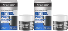 Neutrogena Retinol Pro+ Anti-Wrinkle Night Moisturizer,Rapid Wrinkle Repair,Anti-Aging Face & Neck Cream,Formulated without fragrance,parabens,dyes,& phthalates,Retinol,1.7 oz,(Pack of 2)