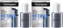 Neutrogena Rapid Wrinkle Repair Retinol Face Oil, Daily Anti-Aging Face Serum to Fight Fine Lines, Deep Wrinkles, & Dark Spots, 1.0 fl. oz,(Pack of 2)