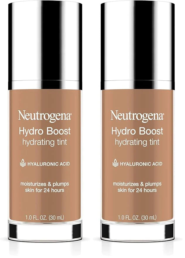Neutrogena Hydro Boost Hydrating Tint with Hyaluronic Acid, Lightweight Water Gel Formula, Moisturizing, Oil-Free & Non-Comedogenic Liquid Foundation Makeup, 115 Cocoa Color 1.0 fl. oz (Pack of 2)