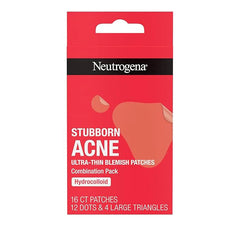 Neutrogena Stubborn Acne Ultra-Thin Blemish Patches, Acne Pimple Patches, Ultra-Thin Hydrocolloid Facial Stickers, Suitable for all Skin-Types, 16 Patches