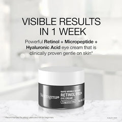 Neutrogena Rapid Wrinkle Repair Retinol Pro+ Anti-Wrinkle Eye Cream,Targeted Eye Cream for Wrinkles & Dark Circles,Formulated without Fragrance,Dyes,Phthalates,and Parabens,0.5 oz,(Pack of 2)