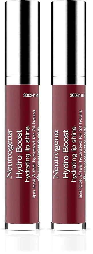 Neutrogena Hydro Boost Moisturizing Lip Gloss, Hydrating Non-Stick and Non-Drying Luminous Tinted Lip Shine with Hyaluronic Acid to Soften and Condition Lips, 70 Velvet Wine, 0.10 oz (Pack of 2)