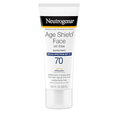 Neutrogena Age Shield Face Oil-Free Sunscreen Lotion with Broad Spectrum SPF 70, Non-Comedogenic Moisturizing Sunscreen to Help Prevent Signs of Aging, PABA-Free, 3 fl. oz (Pack of 3)